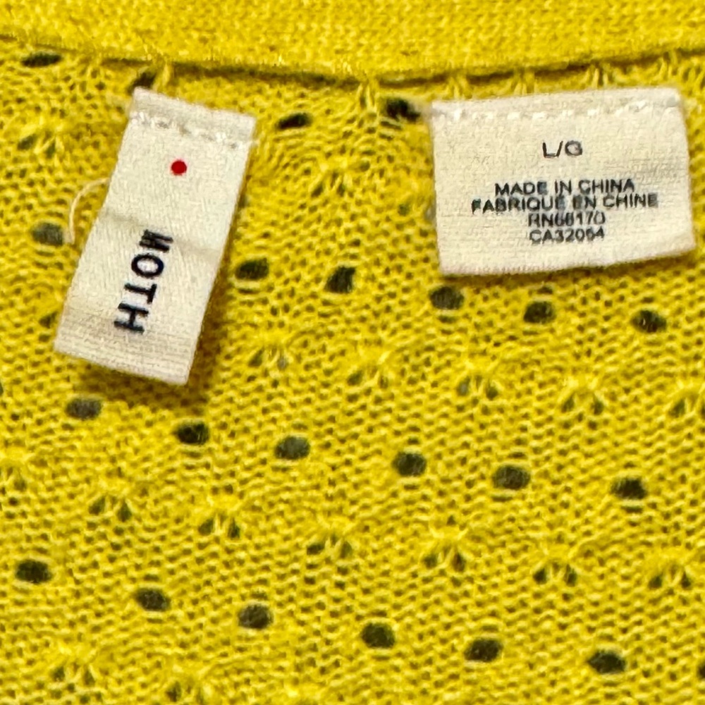 Anthropologie Bright Yellow Knit Cardigan - Picture 9 of 11